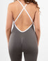 ENTERIZO SEAMLESS ESPALDA CRUZADA SEMI PUSH UP