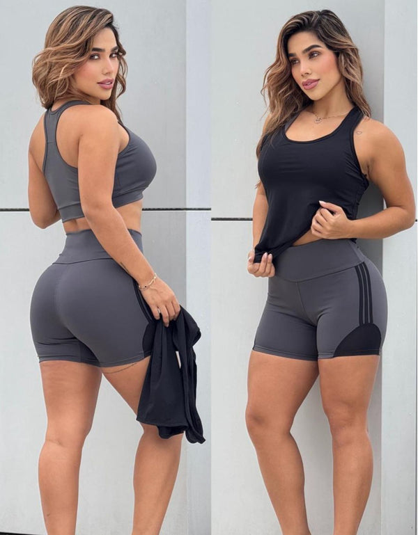 Set Trio "Total Active" – Short + Top + Camisilla: Versatilidad en 3 Piezas